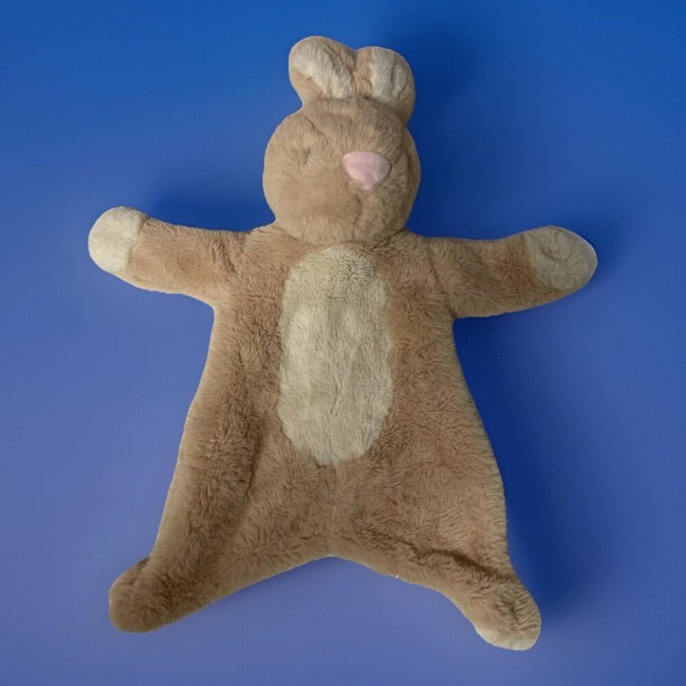 Kellytoy Crinkle Rattle Plush Bunny Rabbit Flat Baby Security Blanket lovey